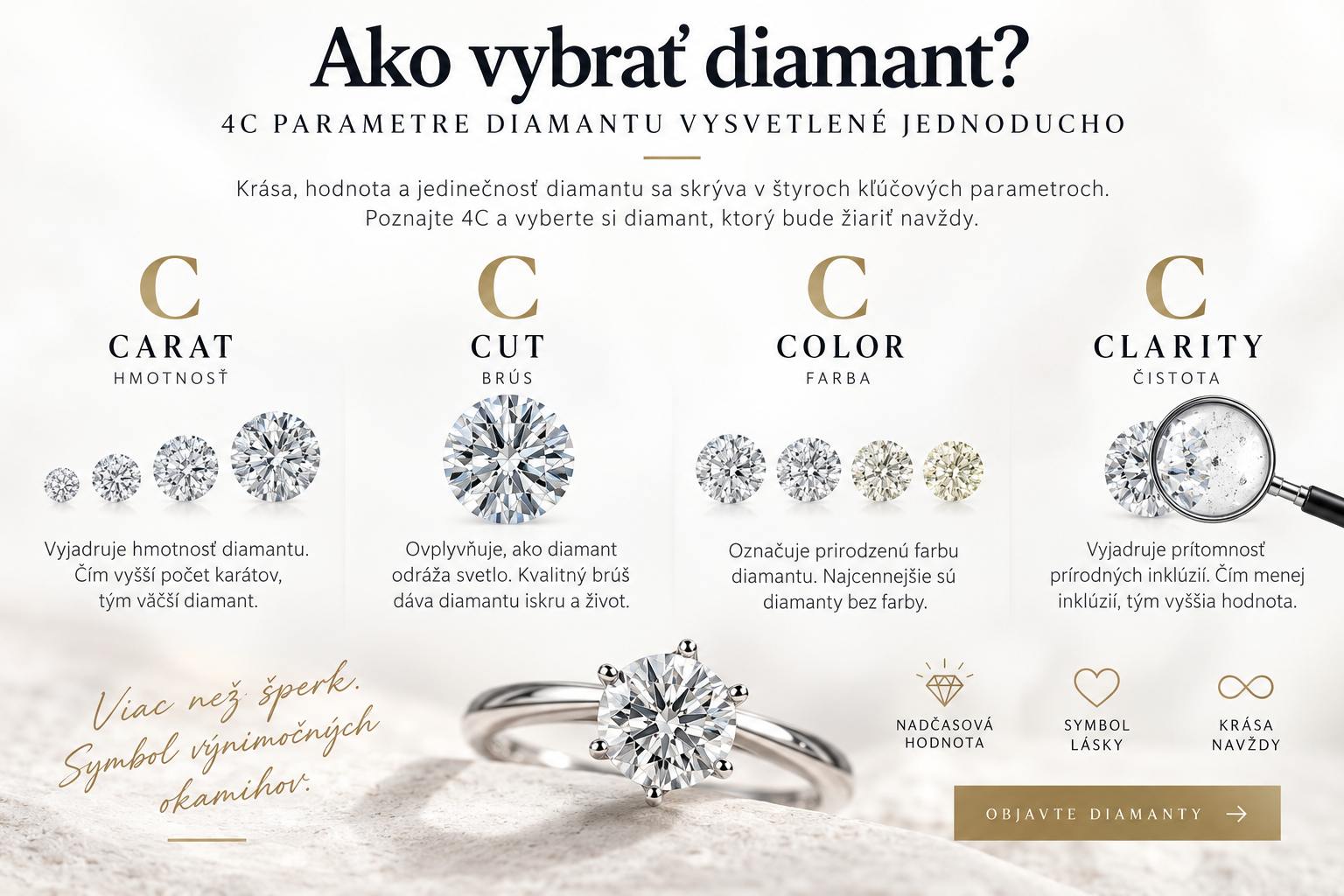 Ako vybrať diamant? Spoznajte 4C parametre, ktoré rozhodujú o jeho kvalite