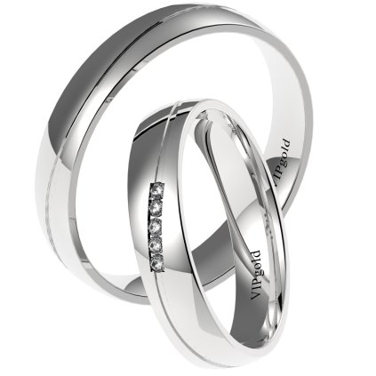 Svadobné obrúčky 7431 - biele zlato