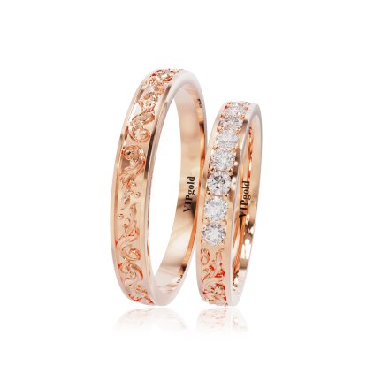 Svadobné obrúčky 20002 - červené zlato