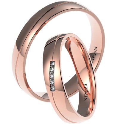 Svadobné obrúčky 7431 - červené zlato