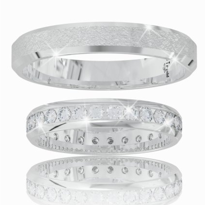 Svadobné obrúčky 7523 - biele zlato