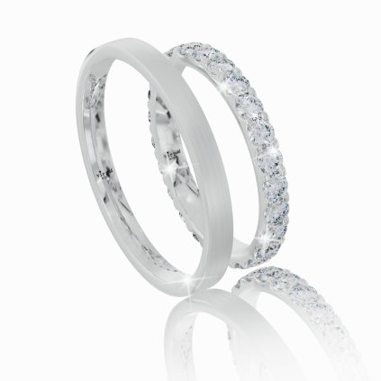 Svadobné obrúčky 7529 - biele zlato