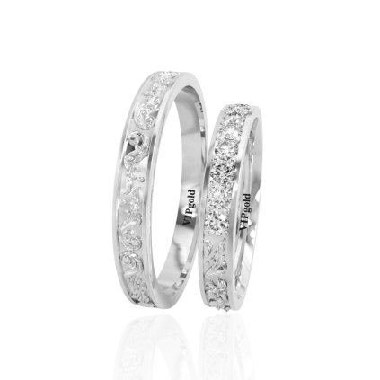 VIPgold svadobne obrucky 20002 biele zlato